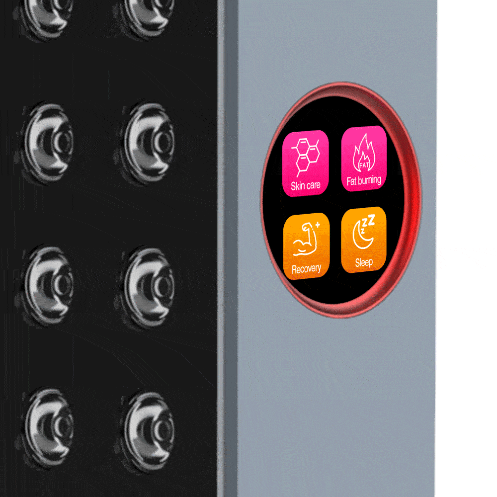 HG red light therapy panel touchscreen controls